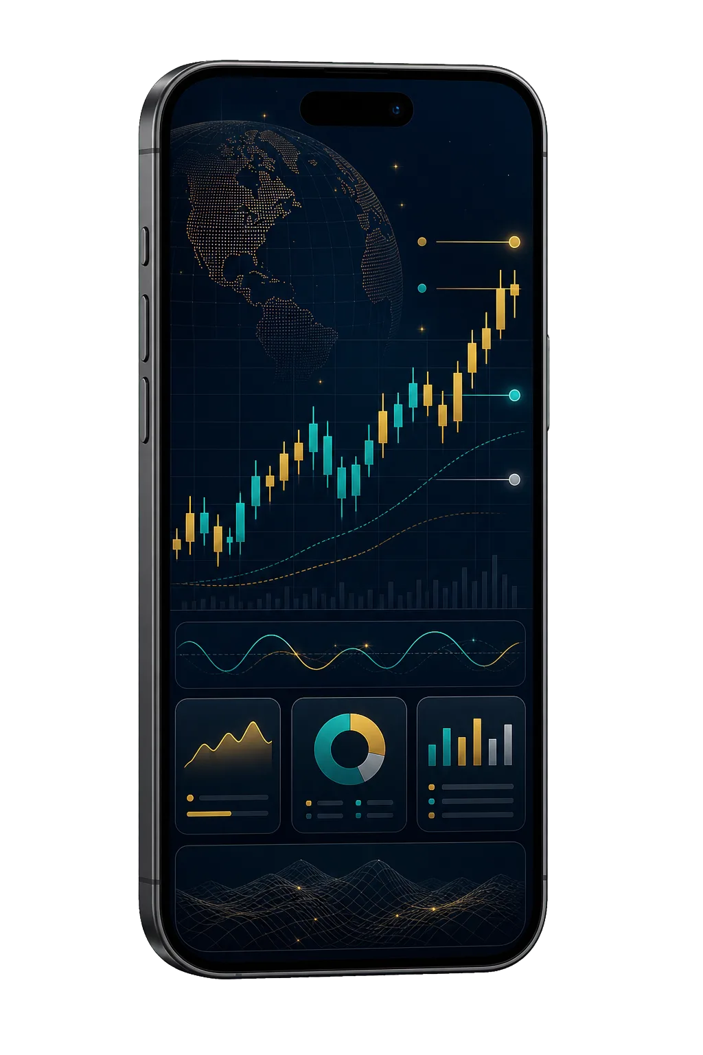 Premium 3D market insights dashboard